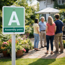 Assembly Point Sign for Post Mounting – White – Aluminium – Indoor & Outdoor