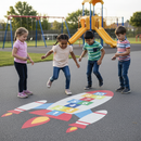 Premium Hopscotch Rocket Playground Marking - Durable Thermoplastic Material with Anti-Slip Properties for Enhanced Playtime Fun