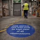 Fire Safety Floor Graphic – 400mm Diameter – Polycarbonate – Industrial Use
