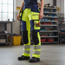 Premium Hi-Vis Women's Trousers with 4-Way Stretch, Holster Pockets, and Segmented Reflectors for Enhanced Visibility and Comfort