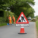 Premium Hedge Cutting Cone Sign - 750mm Safety Signage for Road Hazards - High-Quality Professional Grade for Industrial and Commercial Applications