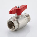 1/2in BSP Male x Female Plated Brass Ball Valve, 63mm (view 2)