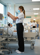 Premium Healthcare Trousers with Half Elasticated Waistband and Sewn-in Crease - Comfortable and Durable for Professional Use