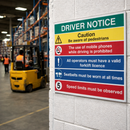 Driver Notice Sign – 900mm x 600mm – Rigid Plastic – Site Safety