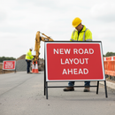 Professional Heavy Duty New Road Layout Ahead Sign - 1050x750mm with Engineer Grade Retroreflective Face