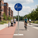 Professional Post Mounted Cyclist Directional Sign - Keep Right for Pedestrians and Cyclists with Durable Reflective Surface
