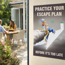 Safety Poster – Practice Your Escape Plan – 510mm x 760mm – Synthetic Paper – Indoor/Outdoor Use