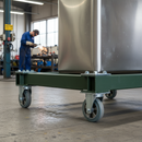 200mm Heavy Duty Fixed Plate Castor with Grey Elastic Tyre and Aluminium Centre