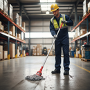 Professional Heavy Duty Aluminium Mop Handle with Colour Coded Grip - 54" Length for Easy Push Fit Mopheads