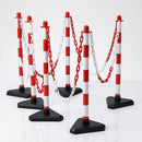 Plastic Chain Post Set – 6 Posts, 10m Chain, Triangular Base (view 2)