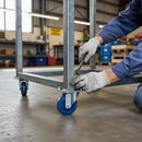 125mm Heavy Duty Braked Swivel Plate Castor with Blue Elastic