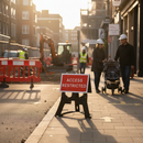 Professional Footway Closed Sign 600x450mm - High-Reflectivity, QuickFit Design for Advance Warning