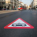 Premium Preformed Thermoplastic Road Marking for Tram Crossings - Easy Application, Non-Slip Design, and Professional Appearance