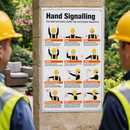 Hand Signalling Regulations Poster – 400mm x 600mm – Rigid Plastic – Indoor/Outdoor Use