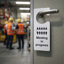 Door Hanger Sign – 80mm x 205mm – Matt White PVC – Office & Hotel Use