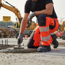 High-Performance Safe Trousers with Kneepad Pockets - Hi-Vis Red/Dark Navy
