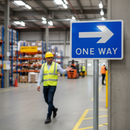 Premium One Way Sign for Pedestrians - Durable Composite Material with Reflective R2 Grade for Road Safety