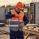 High-Visibility Orange and Grey Executive Safety Vest for Layering