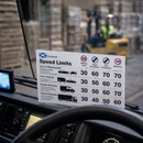 Dashboard Speed Limit Stickers – Self-Adhesive Vinyl – Indoor Use