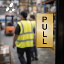 Engraved Pull Door Signs – Aluminium & Brass Effect – 1.5mm Rigid PVC – Professional Use