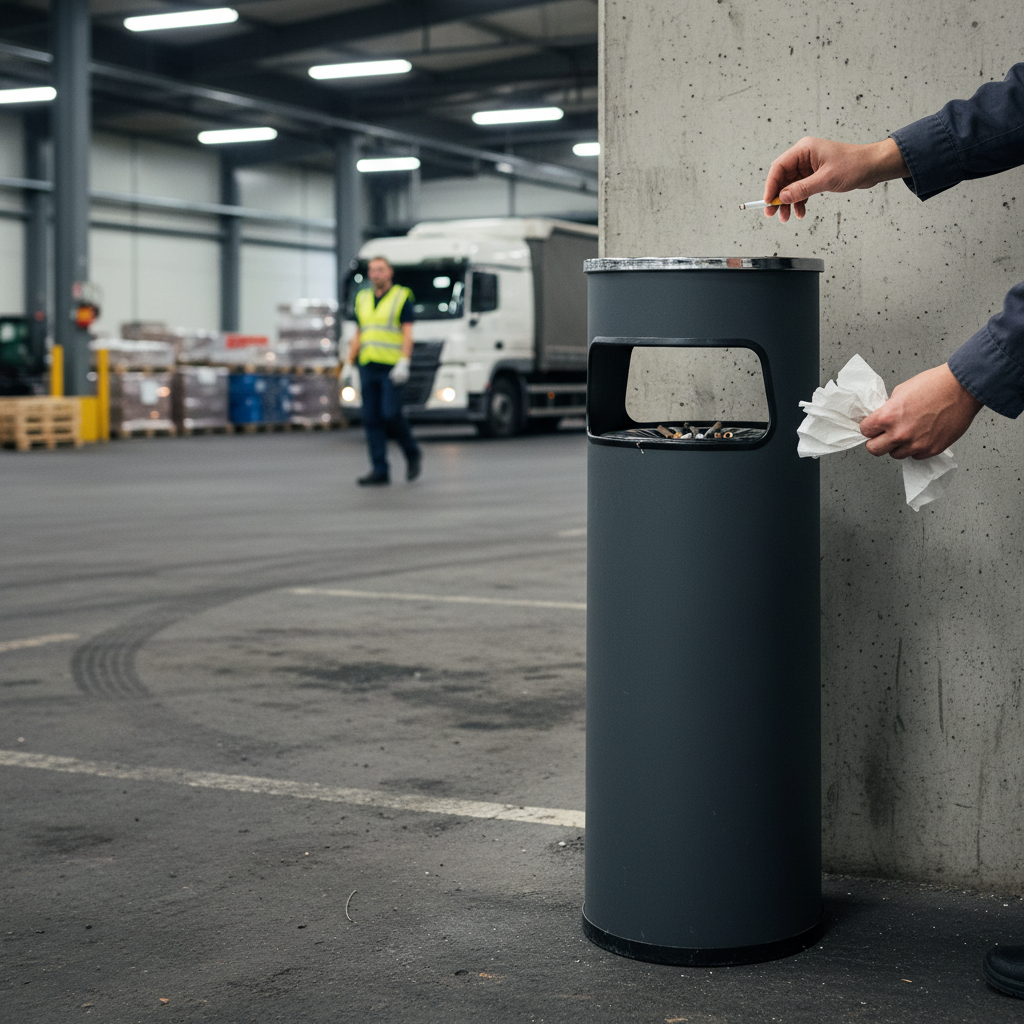 Heavy Duty Ashtray Litter Bin for Indoor and Outdoor Use with Fire-Res