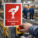 Emergency Stop Safety Signs – Red – High-Visibility – Industrial Use