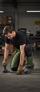 Professional Slim Fit Work Trousers with Holster Pockets - Durable Stretch Fabric and Reinforced Knees for Flexibility