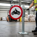 Premium Prohibited Post Mounted Sign for Motorcycle Access Denial - Custom Sizes Available