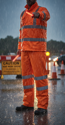 Premium Heavy Duty Waterproof Traffic Trousers with Reflective Tape and Adjustable Features for Enhanced Visibility