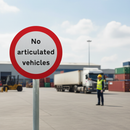 Professional No Articulated Vehicles Prohibited Sign for Road Safety - Durable and Regulatory Design Available in Multiple Sizes