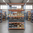 Premium Industrial Shelving - 2440mm High - 340kg Capacity - Melamine - Blue & Orange