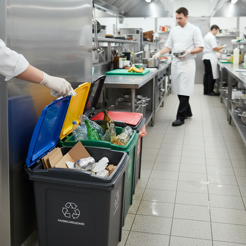 4 Pack of 50L Heavy Duty Recycling Bins with Flip Lid - Multiple Colours