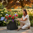 Premium Recycled Plastic Planter with Rim - Durable, Environmentally Friendly, 600mm x 600mm Square Design