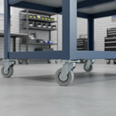 50mm Bolt Hole Swivel Castor with Grey Rubber Tyre and Metal Treadguards