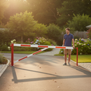 Premium Compact Swing Barrier with Locking Posts for Enhanced Access Control and Durability