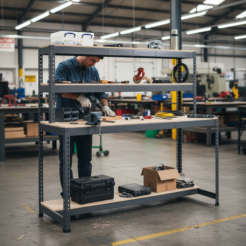 Heavy Duty Workstation - 1670mm High - 500kg Capacity - Chipboard - Grey