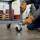 100mm Heavy Duty Braked Swivel Plate Castor with Rubber Tyre