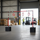 Professional Telescopic Goalpost Height Restriction Kit with Non-Conductive Fiberglass Poles and Bunting for Construction Sites