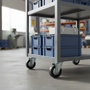 100mm Heavy Duty Swivel Bolt Hole Castor Anti-Static with Grey Non-Marking Tyre