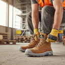 Premium Heavy Duty Safety Boot with Nubuck Leather Upper, Shock-Absorbing Sole, and Anatomic Gel Insole for Construction and Manufacturing