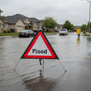 Professional Collapsible Flood Warning Sign with Galvanised Steel Frame and Reflective PVC Face for Road Safety