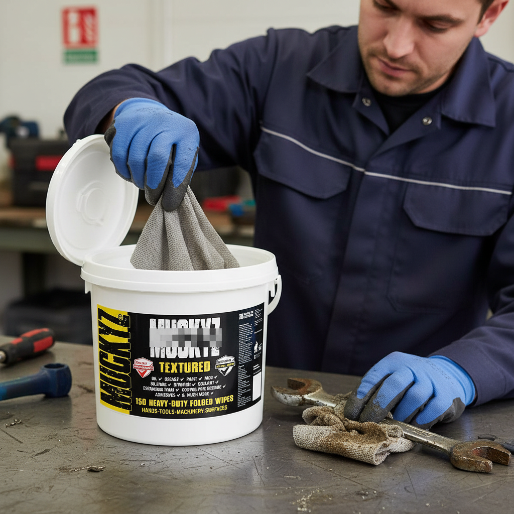 Premium 3 Litre Tub of 100 Heavy Duty Textured Wipes for Hands Tools a