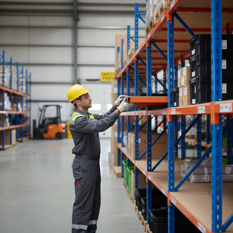 Additional Heavy Duty Chipboard Shelf - Blue & Orange