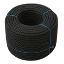 6mm Black Polypropylene Rope 3 Strand – Heavy-Duty, Waterproof & UV-Resistant | 220m Coil