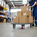 100mm Braked Swivel Plate Castor with Red Polyurethane Wheels