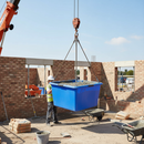 Premium 333L Crane Lift Mortar Tub - Heavy Duty with Steel Rim and Easy Transport Design