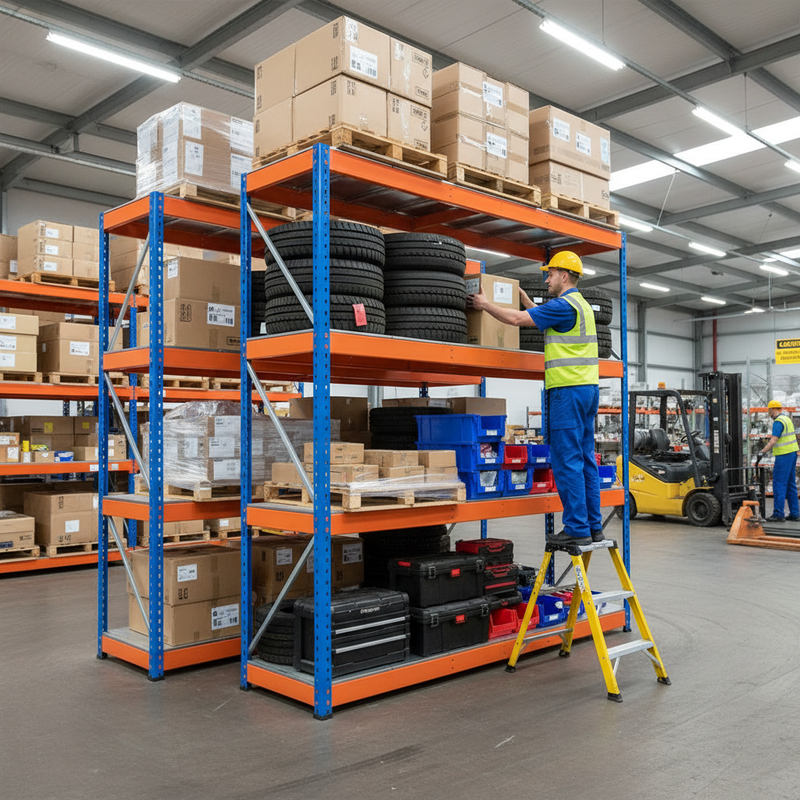 Heavy Duty Industrial Shelving Unit - 2440mm High - 800kg Capacity - Steel