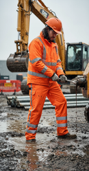 Premium Fire Retardant Hi-Vis Anti-Static Waterproof Trousers with Adjustable Features and High-Performance Comfort