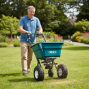Professional Push Along Salt and Seed Spreader with 36kg Capacity for All Seasons and Enhanced Gearbox Control