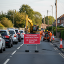 Premium Quick Fit Temporary Obstruction Sign for 15 Minutes Delay - 1050x750mm RA1 Face Only